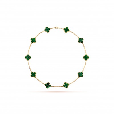 VAN CLEEF ARPELS VINTAGE ALHAMBRA NECKLACE, 10 MOTIFS VCARO3QJ00